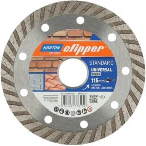 Norton Diamantscheibe Standard Universal Turbo in Silber, Durchmesser: 115 mm - Bild 1