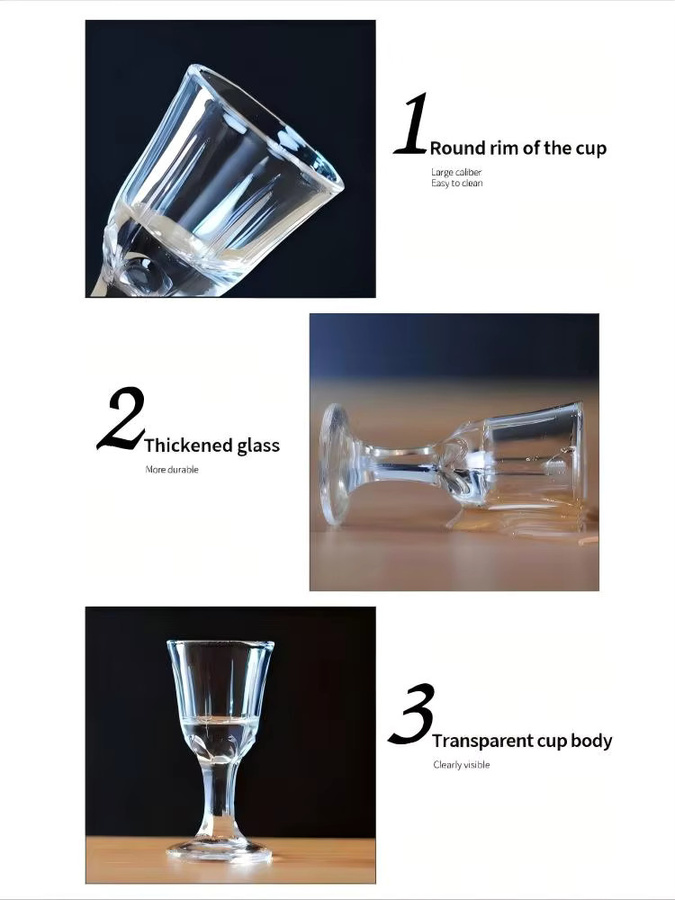 HeY LiLac Shot Glass Lotus Moutai Baijiu-Becher aus Glas, Lila/Transparent, 10 ml - Bild 4