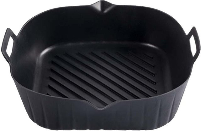 Yiran Furniture Silikonform für Airfryer, runde Antihaft-Pizza-Grillpfanne aus Silikon, wiederverwendbare Einlage für den Ofen, Durchmesser: 22 cm - Bild 1