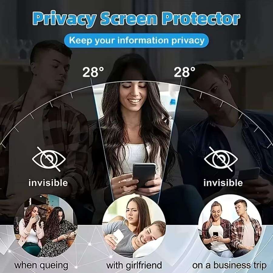 NNBILI 2 Stück Vollflächiger Sichtschutz aus gehärtetem Glas für Samsung Galaxy S26 Ultra, transparent, unterstützt Fingerabdruck-Entsperrung - Bild 3