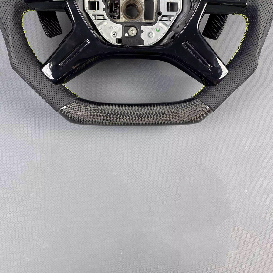 AMBW Carbonfaser-Lenkrad aus perforiertem Leder in Schwarz für Mercedes Benz G-Klasse GL63 ML63 G63 ML350 GL350 G500 ML400 - Bild 3