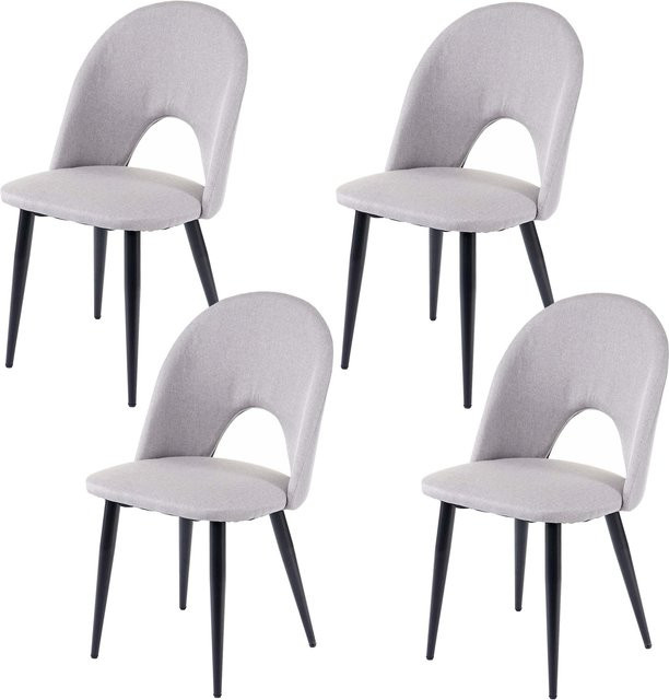 4er-Set Esszimmerstühle MCW-D73 in Grau aus Stoff und Textil - Bild 1