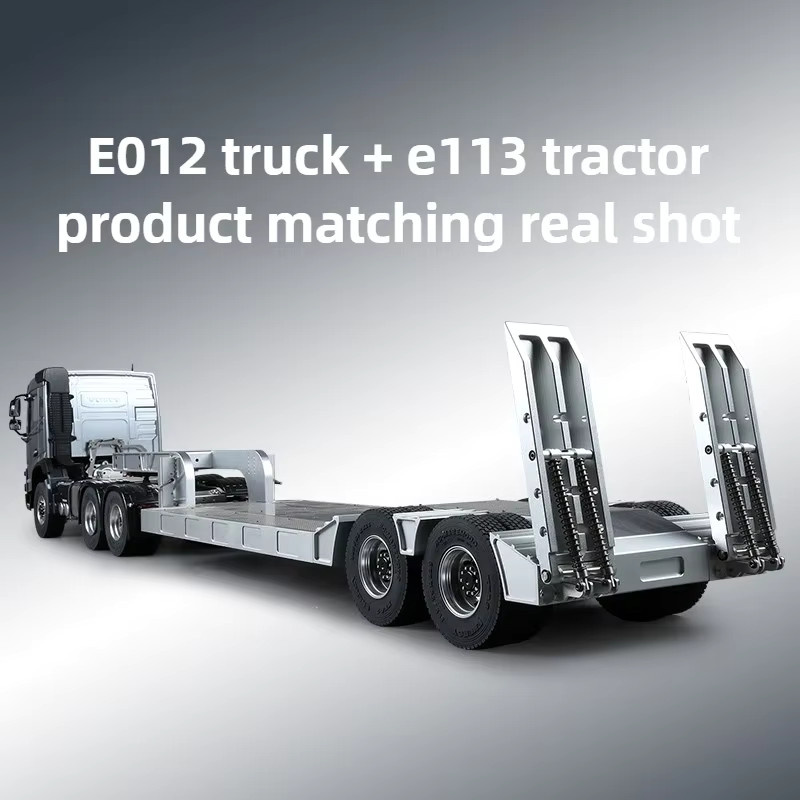 DOUBLE E Metalltraktor mit 2-Achsen-Flachbettanhänger, Modell, 1:14, ab 14 Jahren - Bild 4