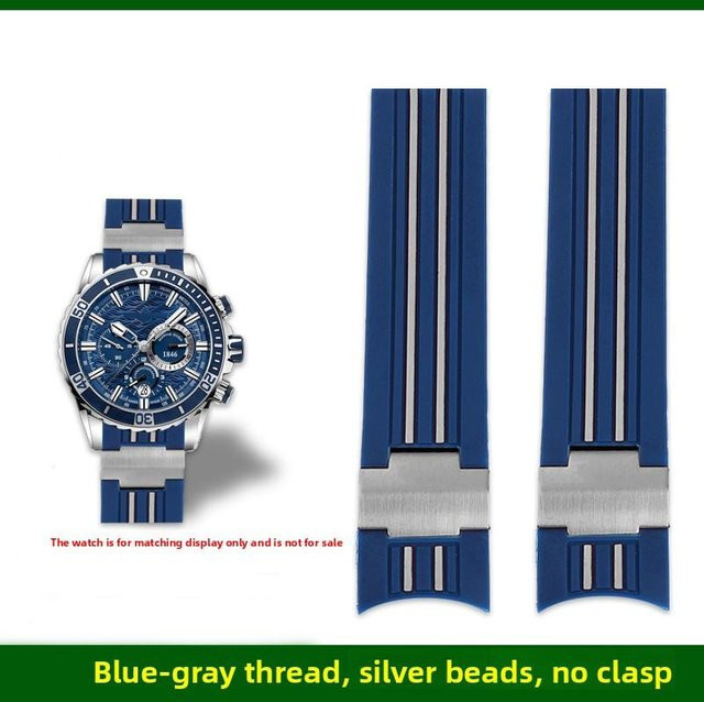 Uhrenarmband Silikon, 22mm, gebogen, grau, Herren - Bild 1