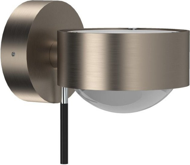 Top Light Puk Mini Wandleuchte in Nickel matt mit mattem Glas-Zylinder für Up-and-Down-Beleuchtung - Bild 1
