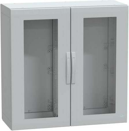 Schneider Electric Polyestergehäuse PLA Bodenmontage mit transparenten Türen, Farbe Grau, IP65, B/T/H: 100 x 100 x 42 cm - Bild 1