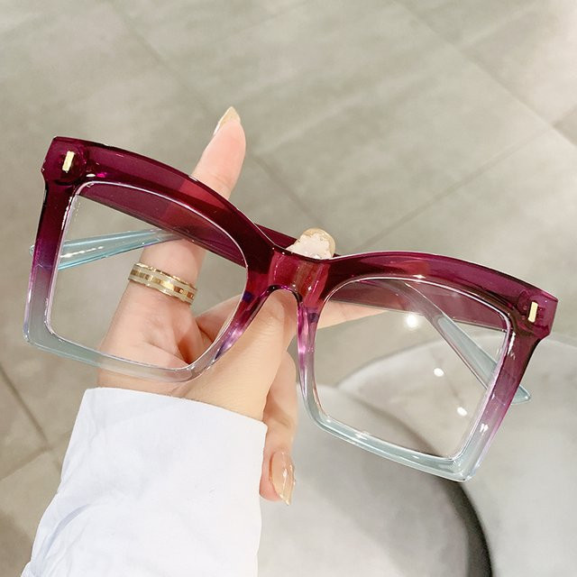 RELEN Korrektionsbrille Schmetterlingsform, Vollrand, Kunststoff, lila, Damen - Bild 1