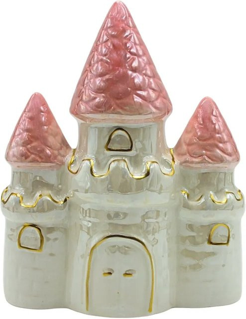 Dekohelden24 Prinzessinnen Sparfigur aus Keramik in Weiß und Rosa, B/T/H: 15 x 7 x 18 cm - Bild 1