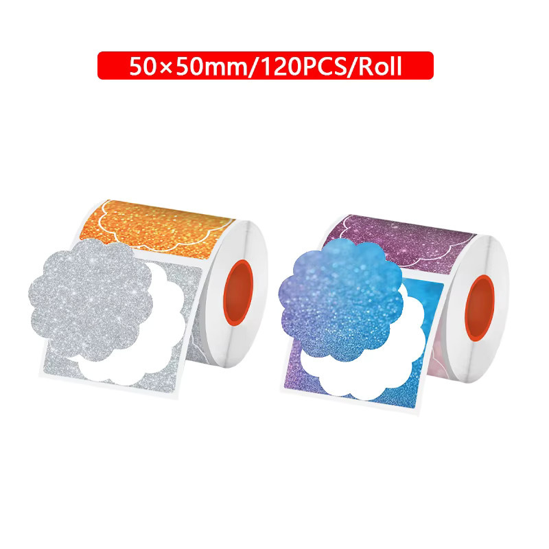 KAYSION Thermo-Etikettenpapier in Blumenform, farbiges bedruckbares Klebepapier für tragbare Drucker, 50 mm - Bild 2
