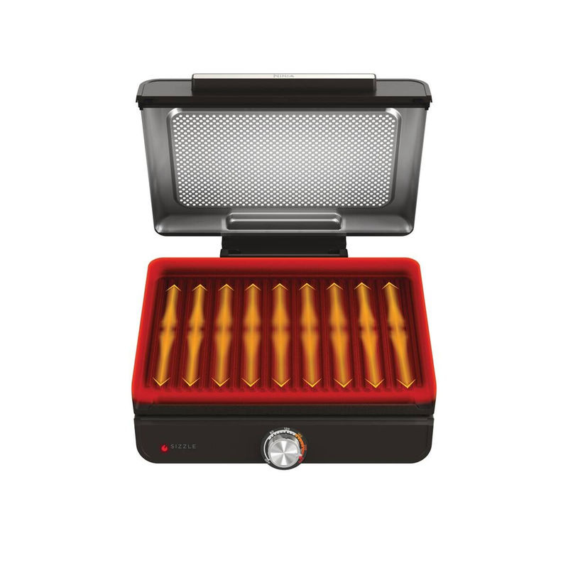 Ninja Sizzle Kontaktgrill mit Grillplatte und Plancha GR101EU, Grau/Schwarz, B/T/H: 38,0 x 34,0 x 13,5 cm - Bild 2