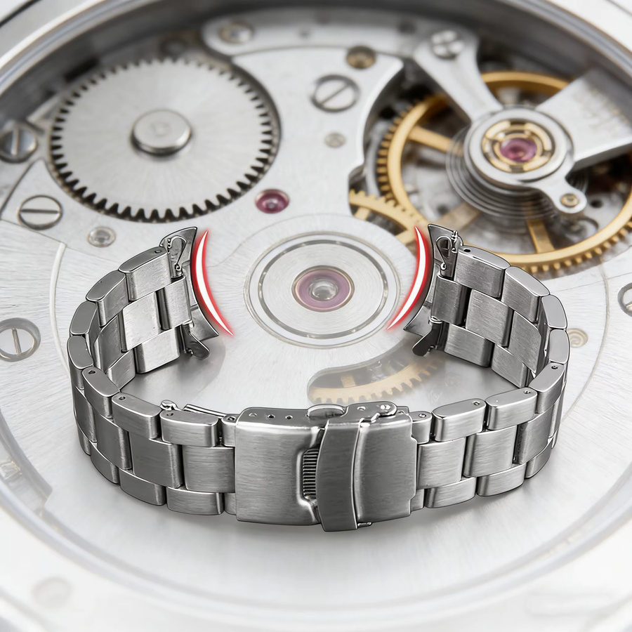 Chumoon Uhrenarmband Edelstahl, Silber, Unisex, 20mm 22mm - Bild 3