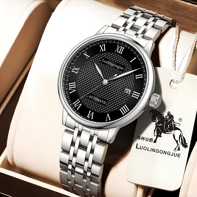 LUOLINGONGJUE Armbanduhr, Automatik, Edelstahl, Weiß, Herren - Bild 1