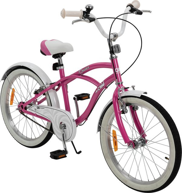 Actionbikes Cruiser Kinderfahrrad, 20 Zoll, Rosa/Türkis, verstellbar, Seitenständer, V-Brake-Bremsen - Bild 1