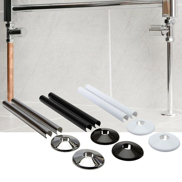 VIBRATITE 4er Set Wasserrohr Wandabdeckung aus Kunststoff für 15mm Rohre als Zubehör für Badezimmer und Küche - Bild 1