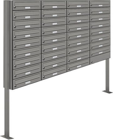 AL Briefkasten-System für 35 Parteien, freistehend, grau, B/H/T: 153,526 x 170,0 x 27,5 cm - Bild 1