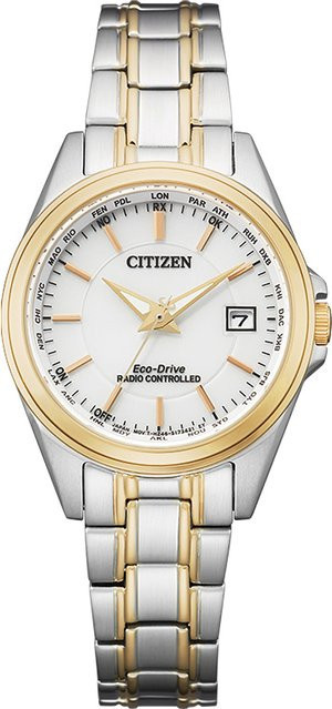 Citizen Armbanduhr, Solar, Edelstahl, Weiß, 29 mm, Damen - Bild 1