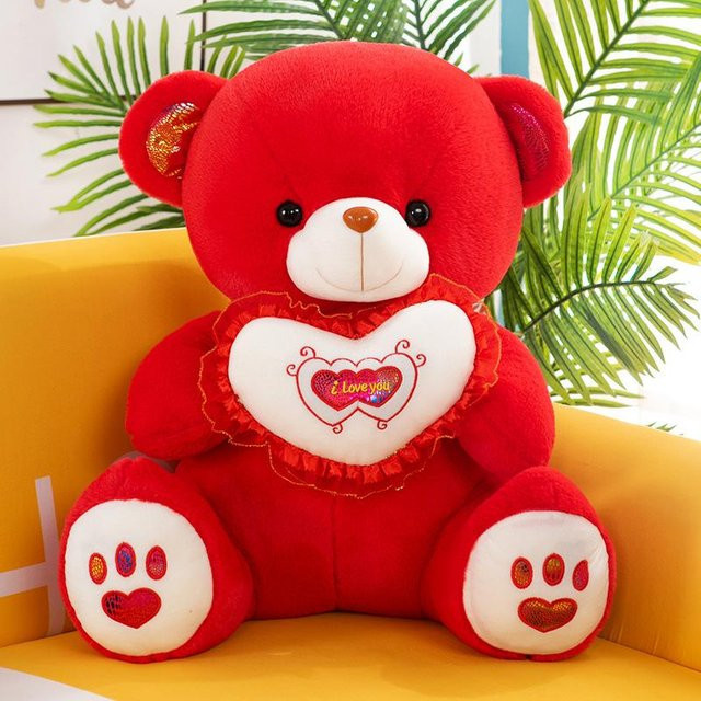 STERN LED-Teddybär, Plüschspielzeug, rot, ab 3 Jahre - Bild 1