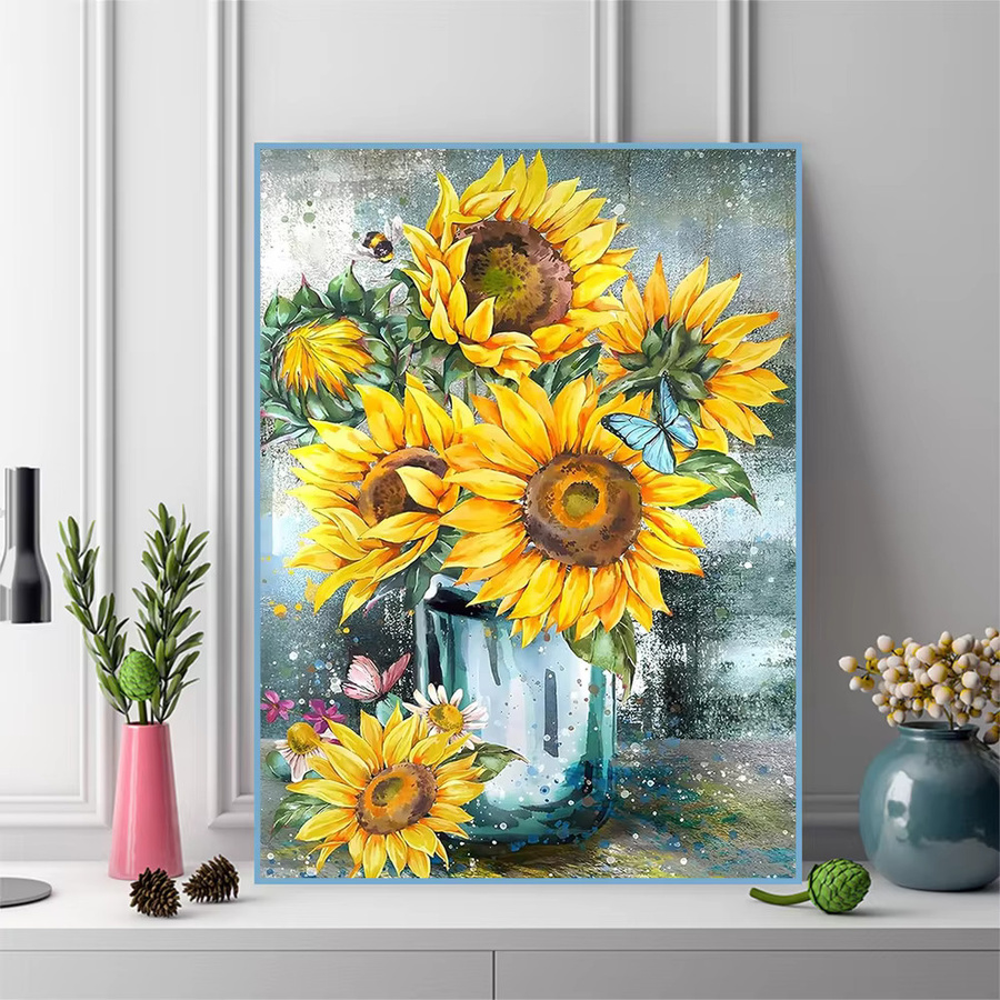 Momoart Diamant-Mosaik Set Sonnenblumen DIY Kunst-Diamantmalerei in Gelb B/H/T: 30,0 x 20,0 x 20,0 cm - Bild 3