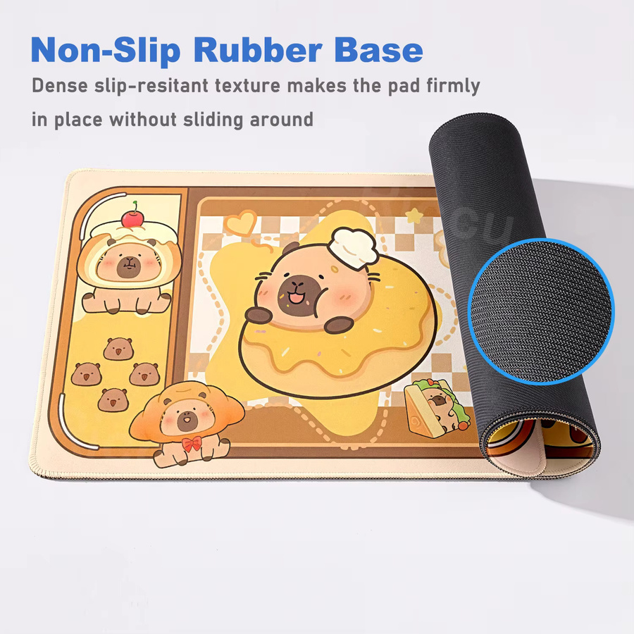 Riccu Capybara Mauspad XXL in Multicolour – Niedrige Cartoon-Tier Schreibtischunterlage für Gamer und Büro - Bild 2