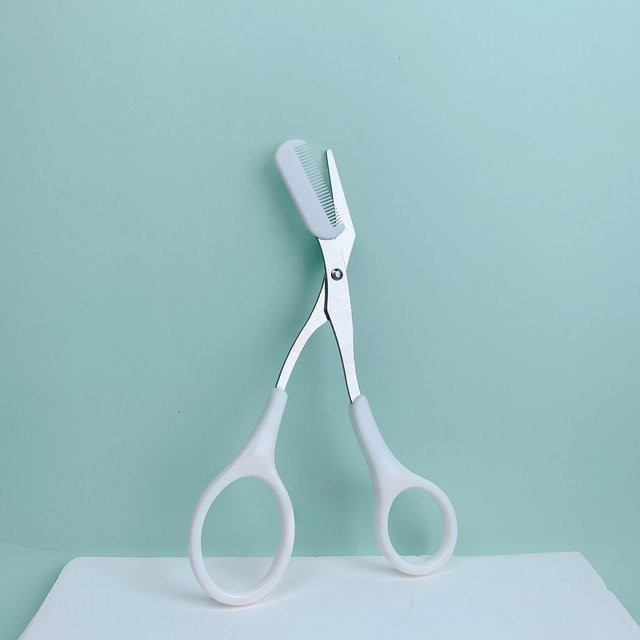 DHDH Augenbrauenschere mit integriertem Kamm, Edelstahl, Unisex - Bild 1