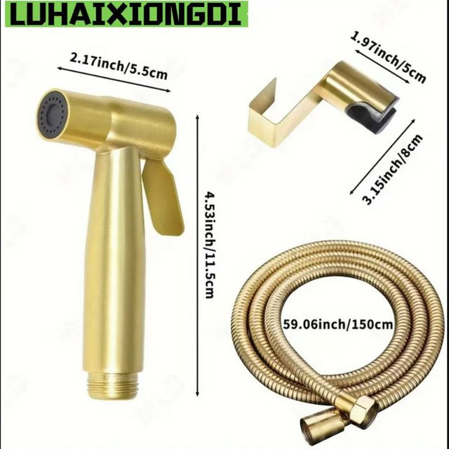 YANKE Hand-Bidet-Sprühgerät aus Edelstahl in Gold mit 150 cm flexiblem Schlauch - Bild 1
