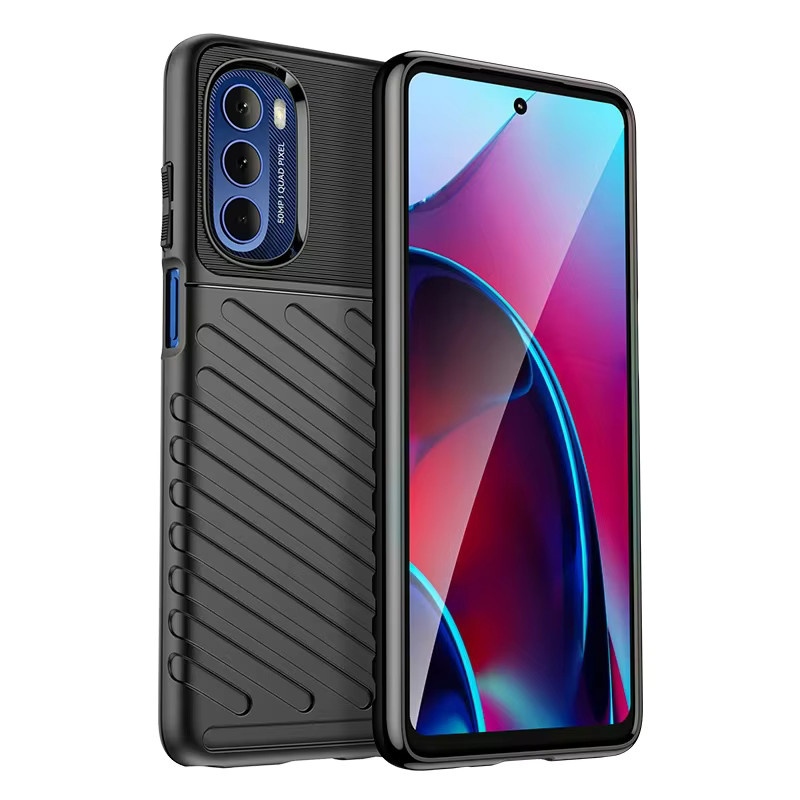 Stoßfeste Silikon-Handyhülle für Motorola Moto G Stylus 5G in Schwarz - Bild 5