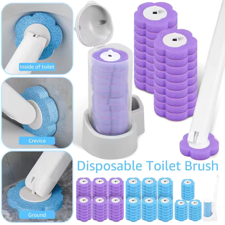 Untior Einweg-Toilettenbürste Wandmontiert mit austauschbarem Bürstenkopf in Weiß - Bild 3