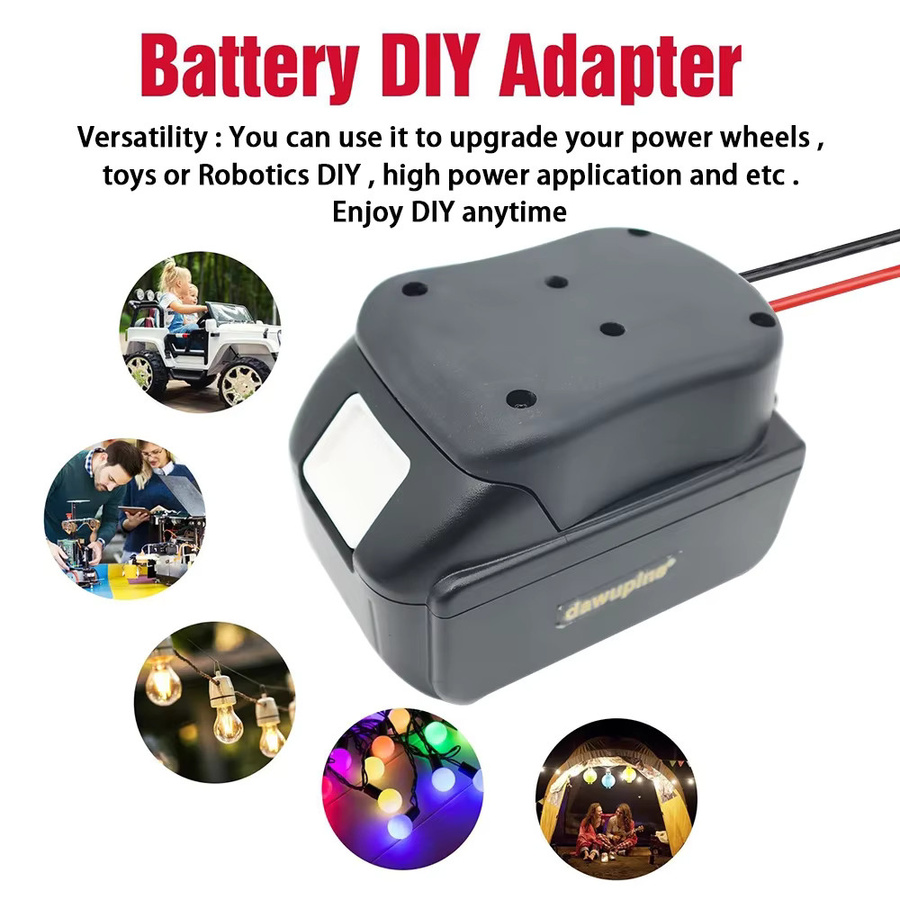 Dawupine DIY Stecker Adapter Dock Halterung für Makita 14,4 V und 18 V Lithium-Ionen Batterien BL1830 BL1430 in Schwarz - Bild 6