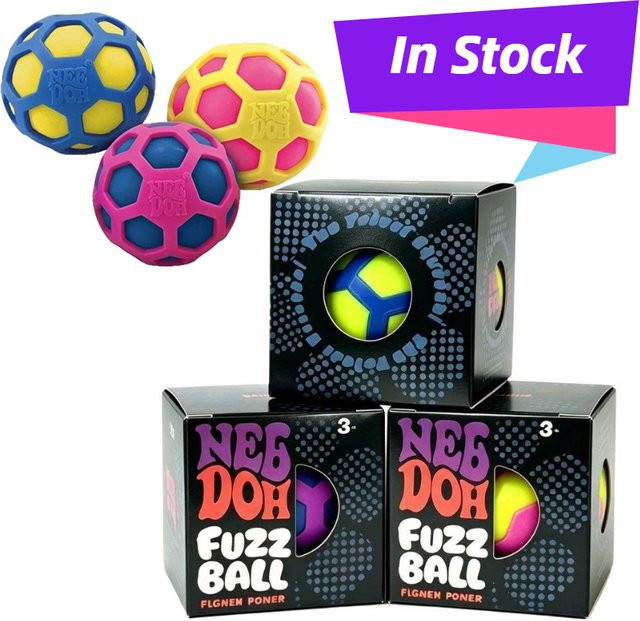 NeeDoh Fuzz Ball Stressabbau-Spielzeug, Silikonball, multicolour - Bild 1