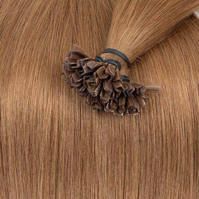 VADES K-Tip Haarverlängerungen, Echthaar, V-Tip Keratin Fusion, Glatt - Bild 1