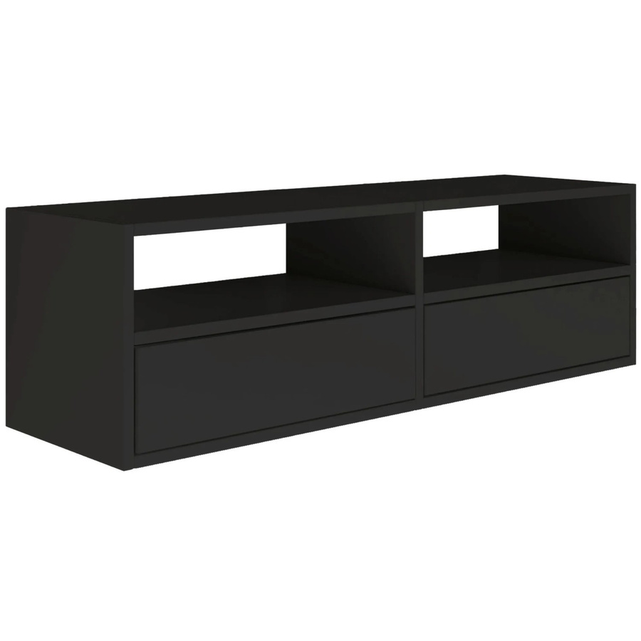 Selsey TV-Hängeboard Framme in Schwarz mit offenen Ablagen, Breite: 100 cm - Bild 2