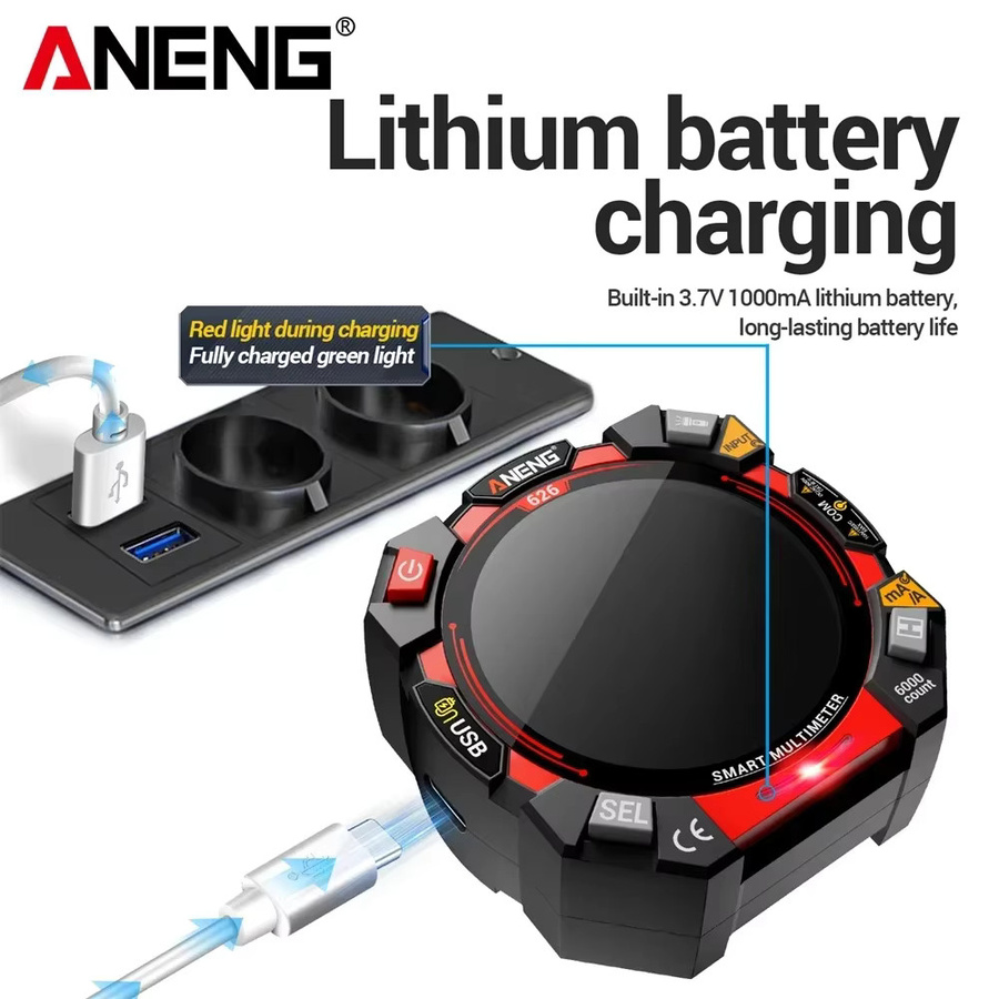 ANENG 626 Smart Multimeter Tragbares 6000 Zähl Multimeter mit 600 V AC Spannungstest und Wiederaufladbarem Akku - Bild 3