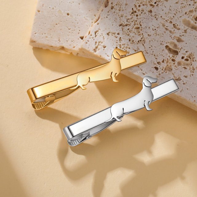 Cazador Krawattenklammer Dackel, Edelstahl, Gold, Unisex - Bild 1
