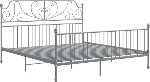 vidaXL Bettgestell aus Metall in Grau, B/T/H: 180 x 200 x 124 cm - Bild 1