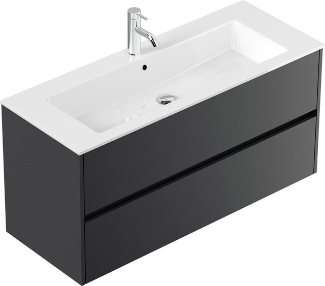 Posseik Badmöbel Limes Waschtisch mit 2 Greifraum Auszügen in Grafit, Breite: 120 cm, Höhe: 58,5 cm, Tiefe: 46,5 cm - Bild 1