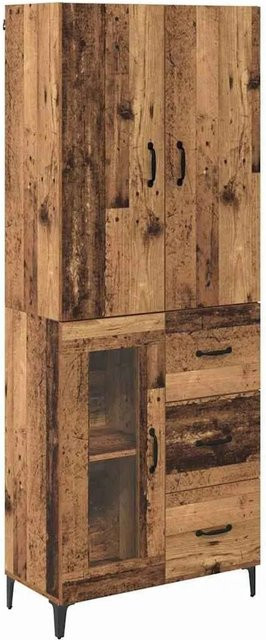vidaXL Highboard Wandmontiert Altholz Braun B: 69,5 cm, T: 34 cm, H: 180 cm - Bild 1
