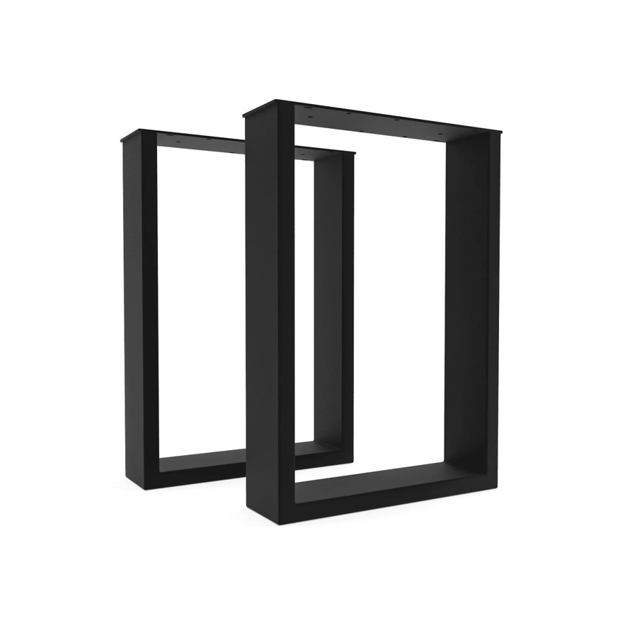HEVVA Tischbeine BASEL 2er Set Schwarz Metall Modern Tiefe: 30 cm, Höhe: 43 cm - Bild 2
