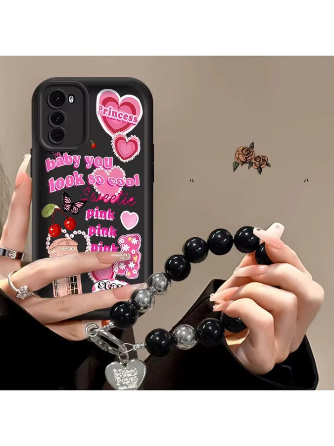 Silikon Handyhülle mit Schmetterlings-Design und Lanyard für Motorola E32, E30, E15, E13, E14, E40, E22i, Moto G60, G60s, G60f, G50, G50 Neo, G50 Pro in Schwarz - Bild 7
