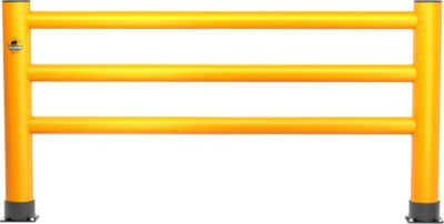 Ampere Handlauf Rack-Mammut Site Fence aus Kunststoff in verkehrsgelb, B: 200 cm, H: 110 cm - Bild 1
