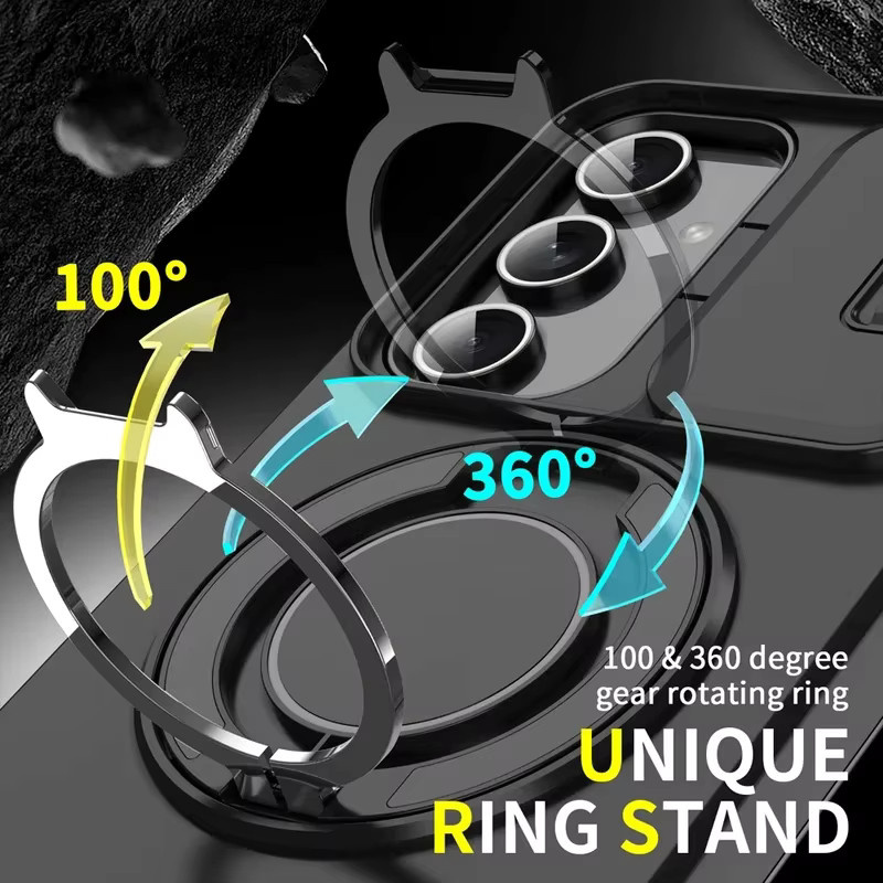 Stoßfeste Samsung Handyhülle mit Kameraschutz und magnetischer Halterung in Schwarz für Galaxy S26 S25 S24 S23 S22 Ultra Plus - Bild 2