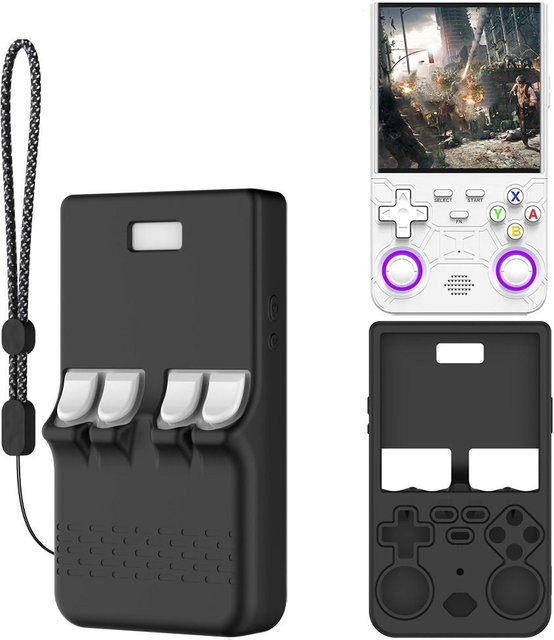 Silikon-Schutzhülle für R36 Ultra Spielekonsole, kratzfest und stoßfest, Farbe: Schwarz, inklusive Lanyard - Bild 1