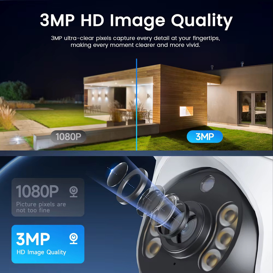 XIAOVV 4G SIM Outdoor-Sicherheits-PTZ-Kamera mit 3MP Starlight-Sensor, IP66 wasserdicht, Zwei-Wege-Audio und Bewegungserkennung in Weiß - Bild 4