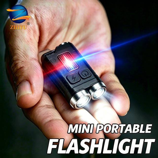 ZHIYU V3 Schlüsselanhänger EDC Taschenlampe mit 900 Lumen, USB-C wiederaufladbare COB Handlampe mit Magnetfunktion für Outdoor und Notfälle - Bild 1