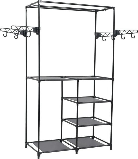 vidaXL Kleiderständer aus Stahl und Vliesstoff in Schwarz, B/T/H: 87 x 44 x 158 cm - Bild 1