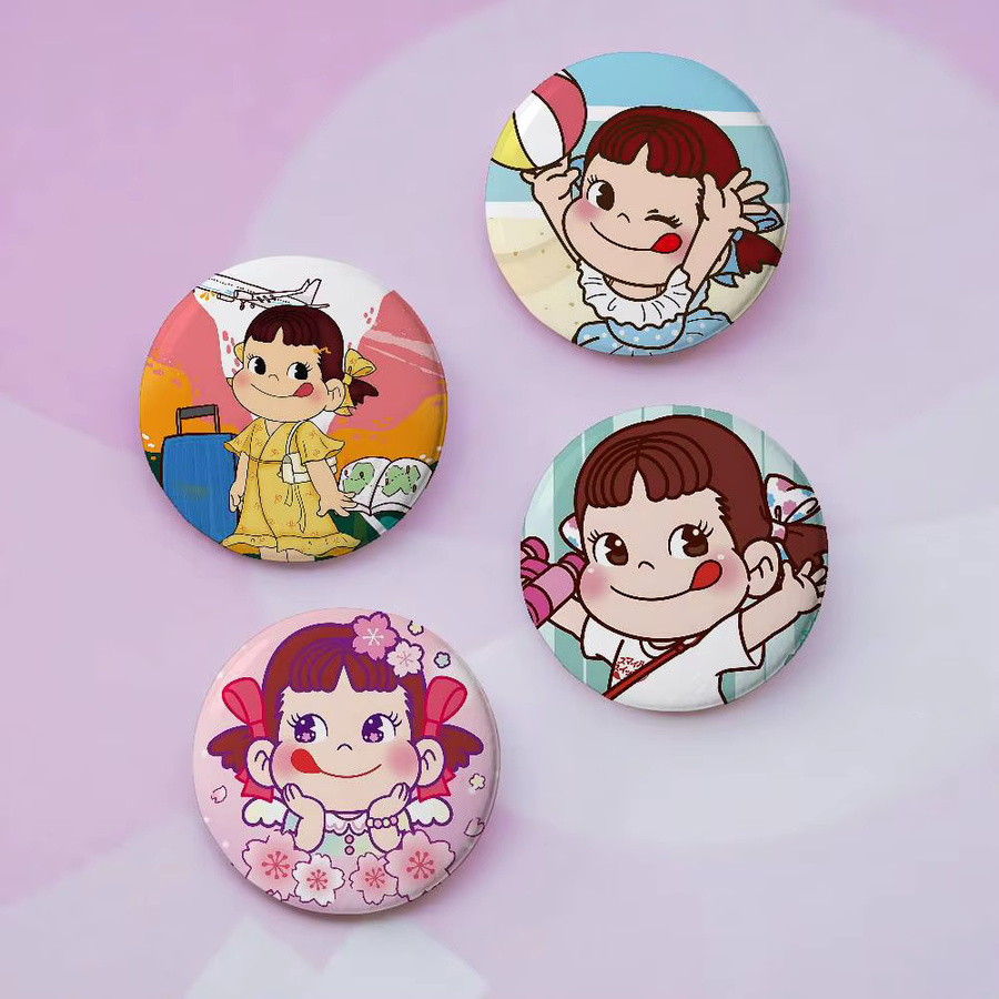 Fujiya Brosche, Milky Peko Chan, Rundes Abzeichen - Bild 2