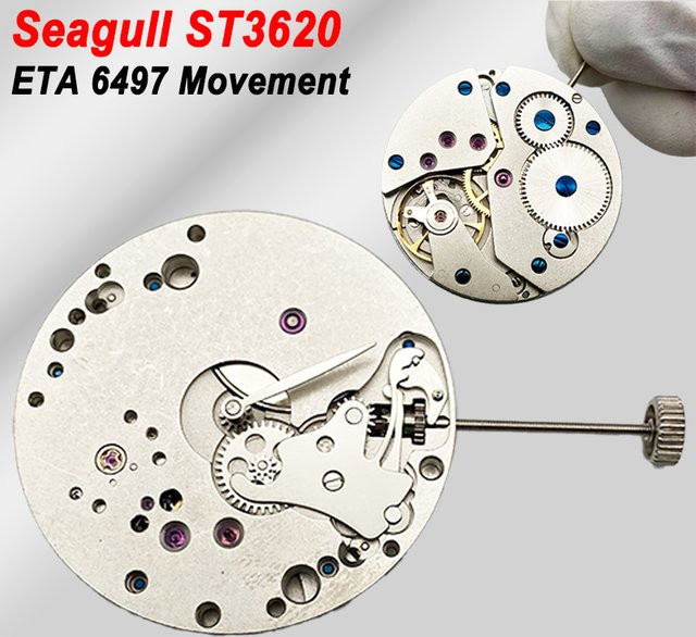 Seagull Uhrenwerk ST3620, Handaufzugswerk, Edelstahl, Silber, Unisex - Bild 1