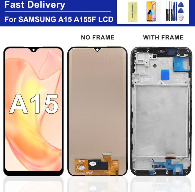 Samsung A15 4G A155 und A15 5G A156 LCD Bildschirm mit Touch Digitizer Montage in Schwarz - Bild 1