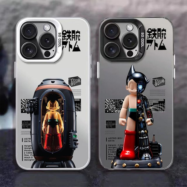 FUNDA Handyhülle Comics A-Astro B-Boy für iPhone 16 15 14 13 12 Pro Max Plus stoßfeste Hartschale IMD Hardcover silber - Bild 1