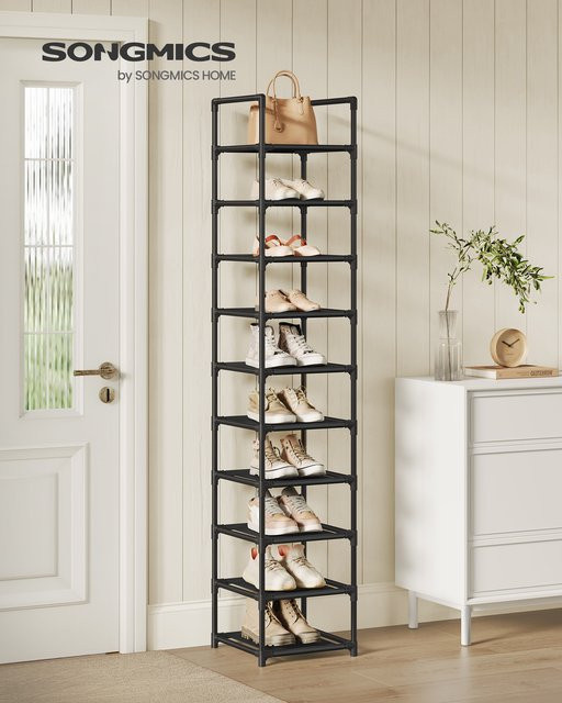 Songmics Schuhregal mit 10 Ebenen in Schwarz, B/T/H: 33 x 33 x 173 cm - Bild 1