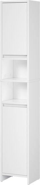 LIVARNO Bad-Hochschrank Oslo in Weiß, modern und matt mit Regalfächern und Türen, H x B x T: 180 x 32 x 28 cm - Bild 1